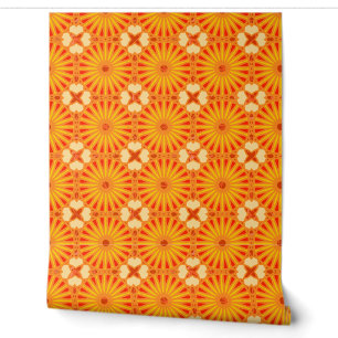 Mazipoodles Kaleidoscoop P Rood Geel Sinaasappel 2 Behang
