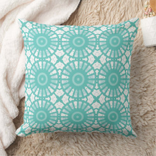 Mazipoodles Kaleidoscoop S - Pastel Blauwgroen Wit Kussen