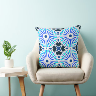Mazipoodles Kaleidoscoop Wiel P Wit Blauw Marine Kussen