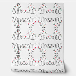 Mazipoodles Katten Wit Zwart Rood Behang