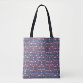 Mazipoodles Leapfrog - Blauw Magenta Bruin Wit Tote Bag (Voorkant)