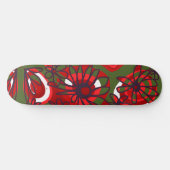 Mazipoodles Liefde Bloemen - Groen Rood Zwart Wit Persoonlijk Skateboard (Horizontaal)
