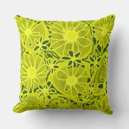Mazipoodles Liefde Bloemen - Lime Green Kussen
