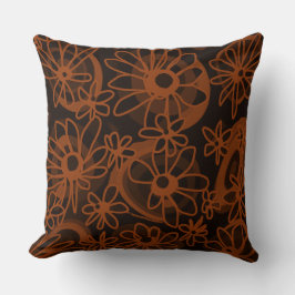 Mazipoodles Liefde Bloemen - Zwart Bruin Kussen