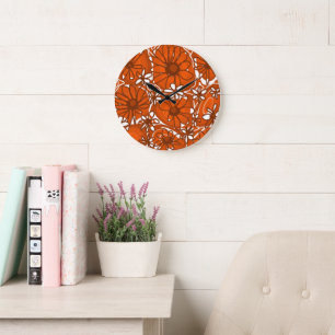 Mazipoodles Love Flowers - Gebrand Sinaasappel Bru Grote Klok