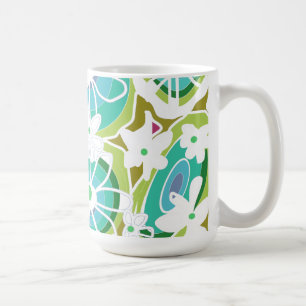 Mazipoodles Love Flowers - Groen Blauwgroen Paarse Koffiemok