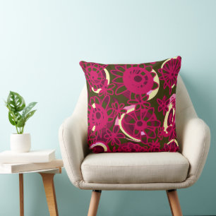 Mazipoodles Love Flowers - Groen Blauwgroen Paarse Kussen