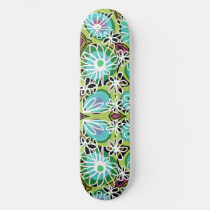 Mazipoodles Love Flowers - Groen Blauwgroen Paarse Persoonlijk Skateboard