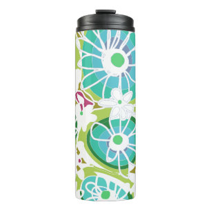 Mazipoodles Love Flowers - Groen Blauwgroen Paarse Thermosbeker
