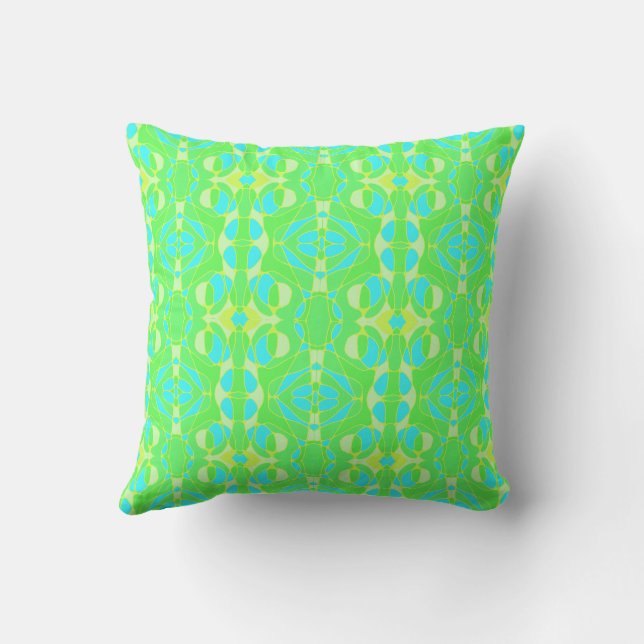 Mazipoodles Neuro Art Groen Blauw Gradiënt Kussen (Achterkant)