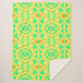 Mazipoodles Neuro Art Groen Geel Sinaasappel Sherpa Deken