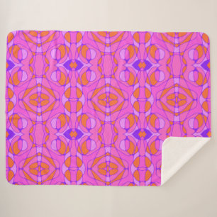 Mazipoodles Neuro Art Roze Sinaasappel Paarse Sherpa Deken