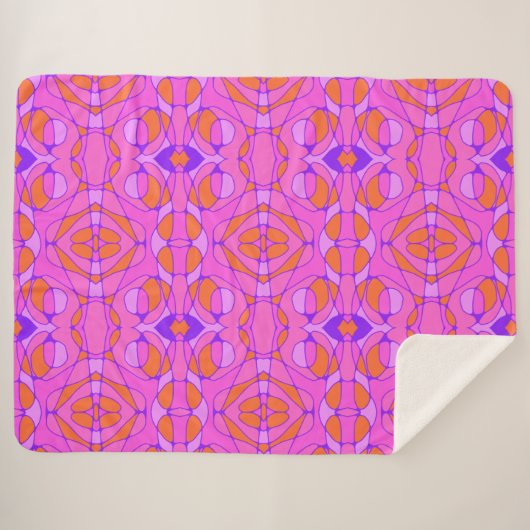 Mazipoodles Neuro Art Roze Sinaasappel Paarse Sherpa Deken (Voorkant (horizontaal))