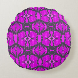 Mazipoodles Neuro Art - Stoffige magenta aubergine Rond Kussen