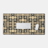 Mazipoodles Patchwork Quilt 2 Sepia Bureaumat (Keyboard & Muis)