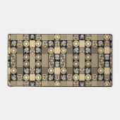 Mazipoodles Patchwork Quilt 2 Sepia Bureaumat (Voorkant)