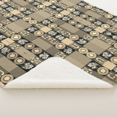 Mazipoodles Patchwork Quilt 2 Sepia Sherpa Deken (3/4)