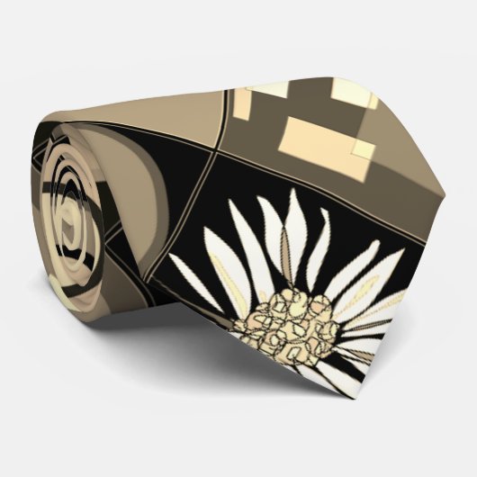 Mazipoodles Patchwork Quilt 2 Sepia Stropdas (Opgerold)