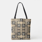 Mazipoodles Patchwork Quilt 2 Sepia Tote Bag (Achterkant)