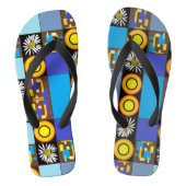 Mazipoodles Patchwork Quilt 3 Blauw Teenslippers (Voetbed)