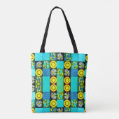 Mazipoodles Patchwork Quilt 5 Turquoise Tote Bag (Achterkant)