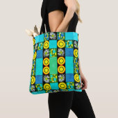 Mazipoodles Patchwork Quilt 5 Turquoise Tote Bag (Dichtbij)