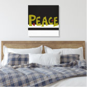 MAZIPOODLES Peace Olive Green Canvas Afdruk (Insitu (Slaapkamer))
