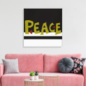 MAZIPOODLES Peace Olive Green Canvas Afdruk (Insitu (Woonkamer))