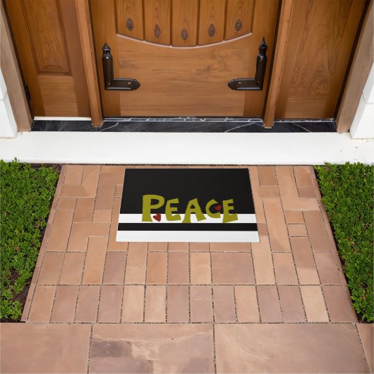 MAZIPOODLES Peace Olive Green Deurmat (Buiten)