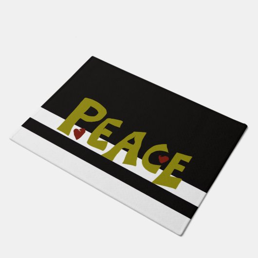 MAZIPOODLES Peace Olive Green Deurmat (Schuin)