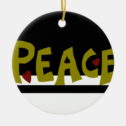 MAZIPOODLES Peace Olive Green  Keramisch Ornament (Voorkant)