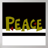 MAZIPOODLES Peace Olive Green Poster (Voorkant)