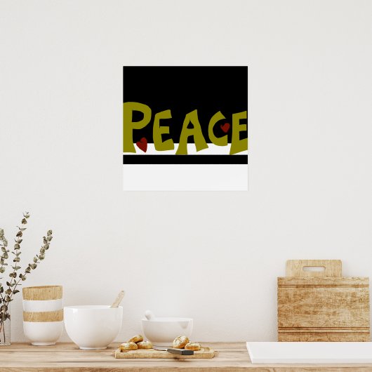 MAZIPOODLES Peace Olive Green Poster (Keuken)