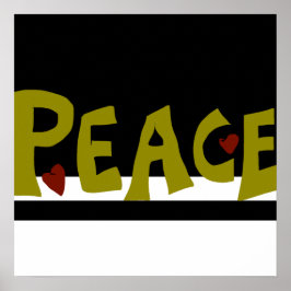 MAZIPOODLES Peace Olive Green Poster