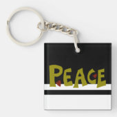 MAZIPOODLES Peace Olive Green Sleutelhanger (voorkant)