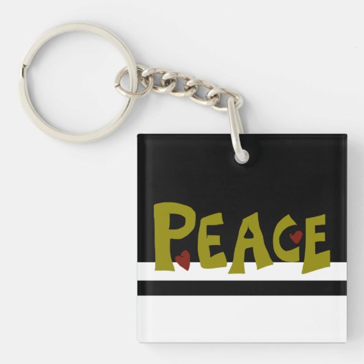MAZIPOODLES Peace Olive Green Sleutelhanger (voorkant)