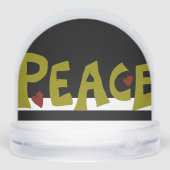 MAZIPOODLES Peace Olive Green Sneeuwbol (Achterkant)