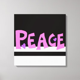 MAZIPOODLES Peace Pink Canvas Afdruk