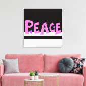 MAZIPOODLES Peace Pink Canvas Afdruk (Insitu (Woonkamer))