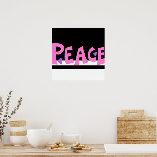 MAZIPOODLES Peace Pink Poster (Keuken)
