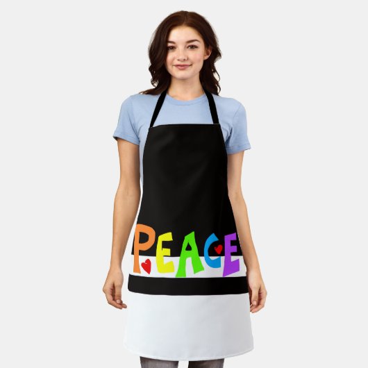 MAZIPOODLES Peace Rainbow 1 Schort (Gedragen)