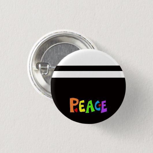 MAZIPOODLES Peace Rainbow 3 Ronde Button 3,2 Cm (Voorkant /achterkant)