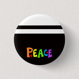 MAZIPOODLES Peace Rainbow 3 Ronde Button 3,2 Cm
