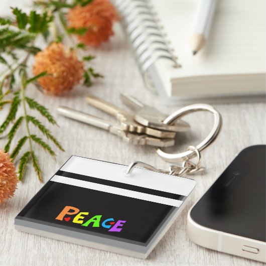 MAZIPOODLES Peace Rainbow 3 Sleutelhanger (Voorkant Rechts)