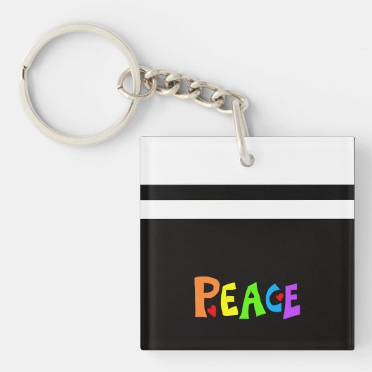 MAZIPOODLES Peace Rainbow 3 Sleutelhanger (voorkant)