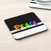 MAZIPOODLES Peace Rainbow Bier Onderzetter (Linkerzijde)