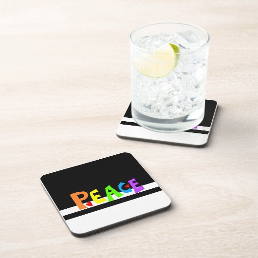 MAZIPOODLES Peace Rainbow Bier Onderzetter (Rechterzijde)
