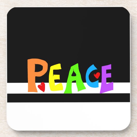 MAZIPOODLES Peace Rainbow Bier Onderzetter (Voorkant)