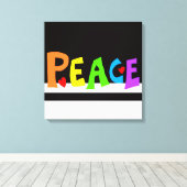 MAZIPOODLES Peace Rainbow  Canvas Afdruk (Insitu (Houten vloer))