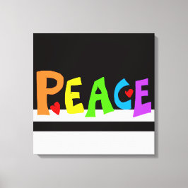 MAZIPOODLES Peace Rainbow  Canvas Afdruk